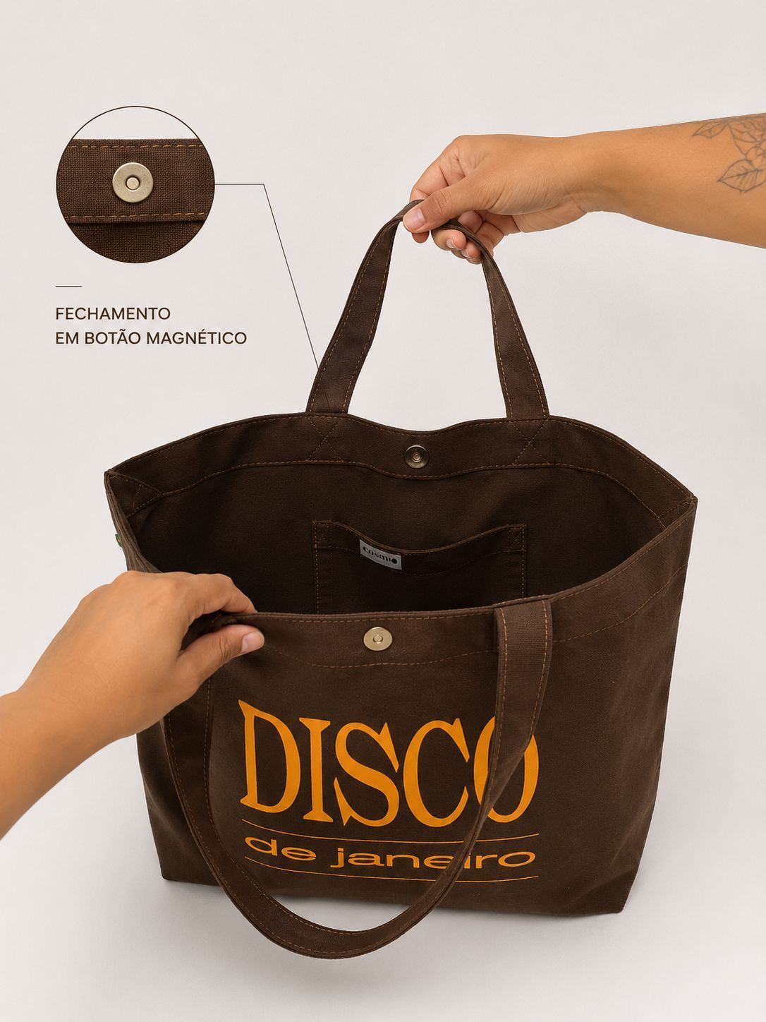 Bolsa lona de algod&atilde;o premium personalizada
