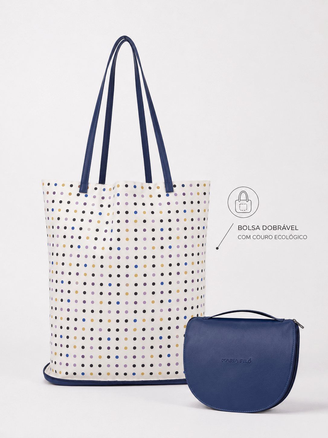 Bolsa ecobag premium dobr&aacute;vel personalizada com fechamento de couro ecol&oacute;gico