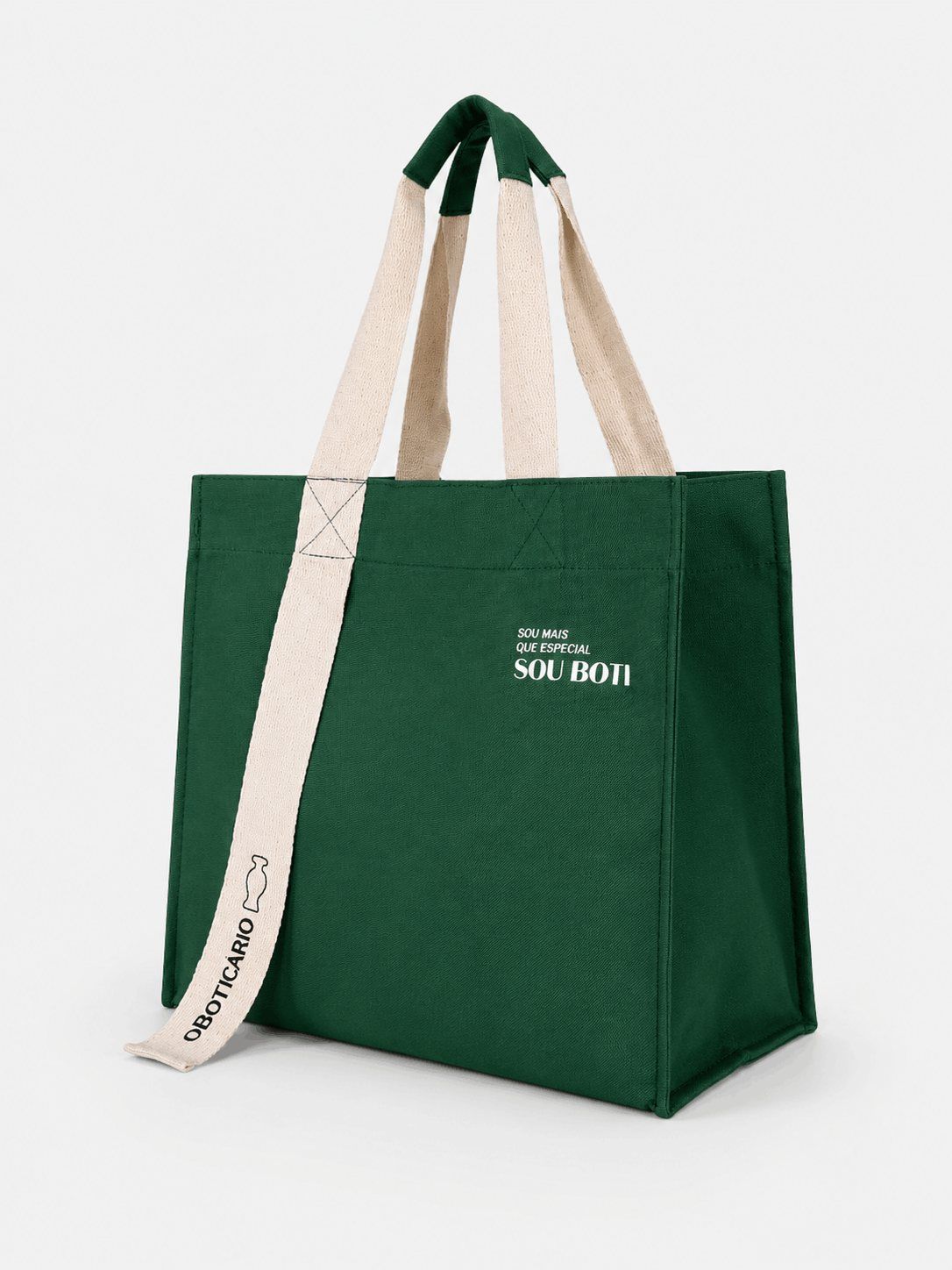 Bolsa estruturada em lona de algod&atilde;o personalizada