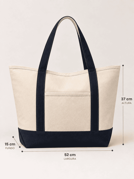 Bolsa em lona de algod&atilde;o