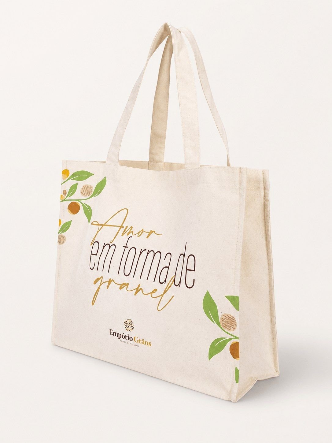 Bolsas grandes de algod&atilde;o personalizadas (Modelo Buriti)