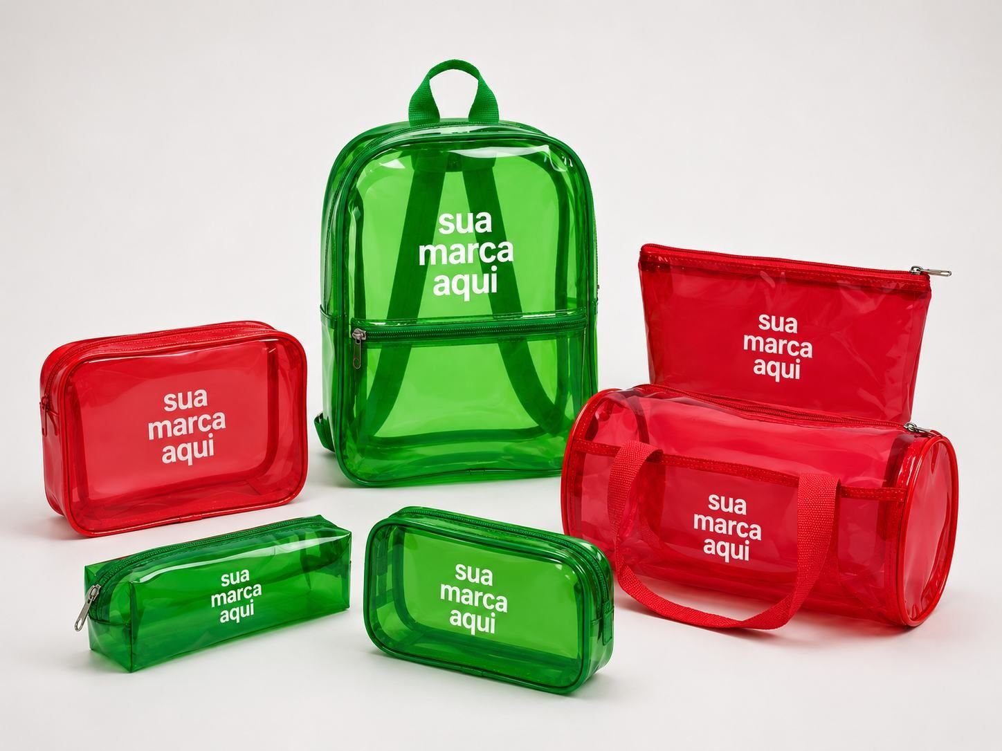 Produtos em PVC cristal transparente colorido