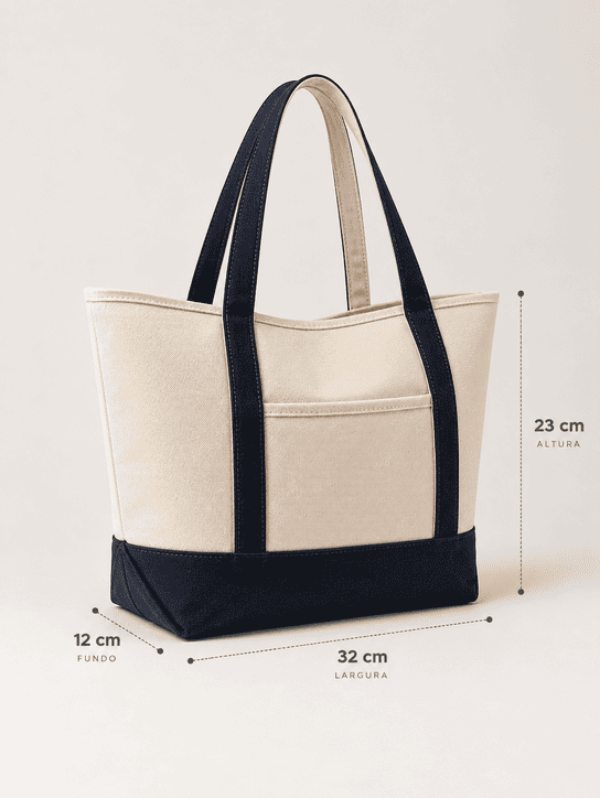 Bolsa em lona de algod&atilde;o
