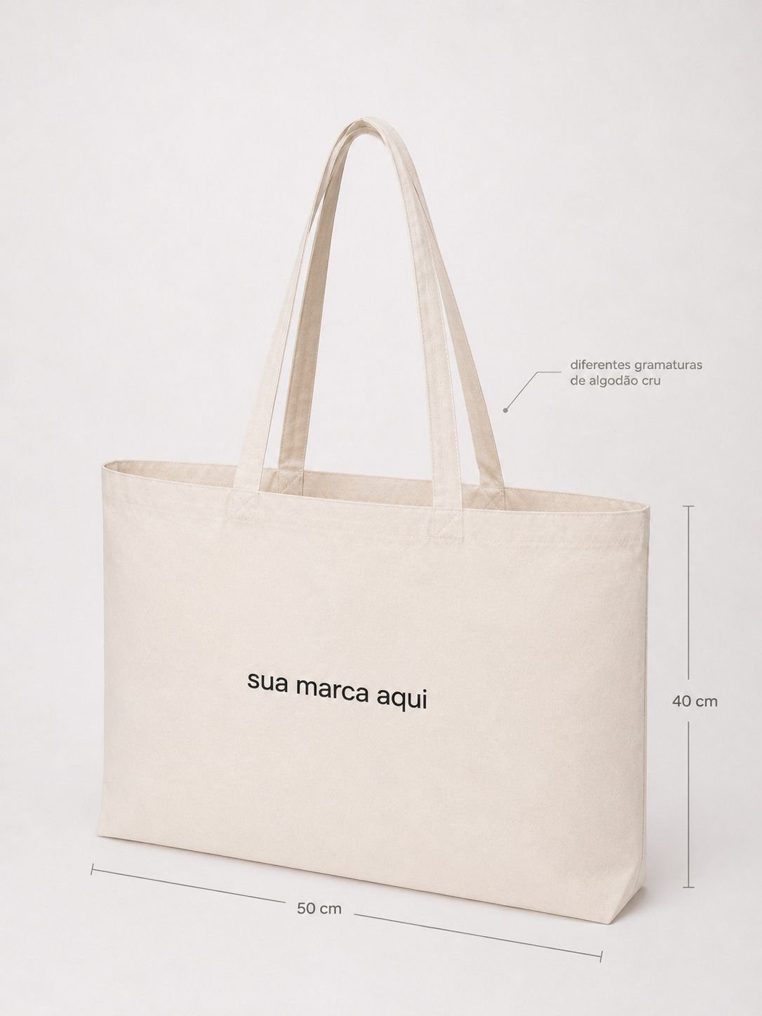 Ecobag grande personalizada com fundo lombado
