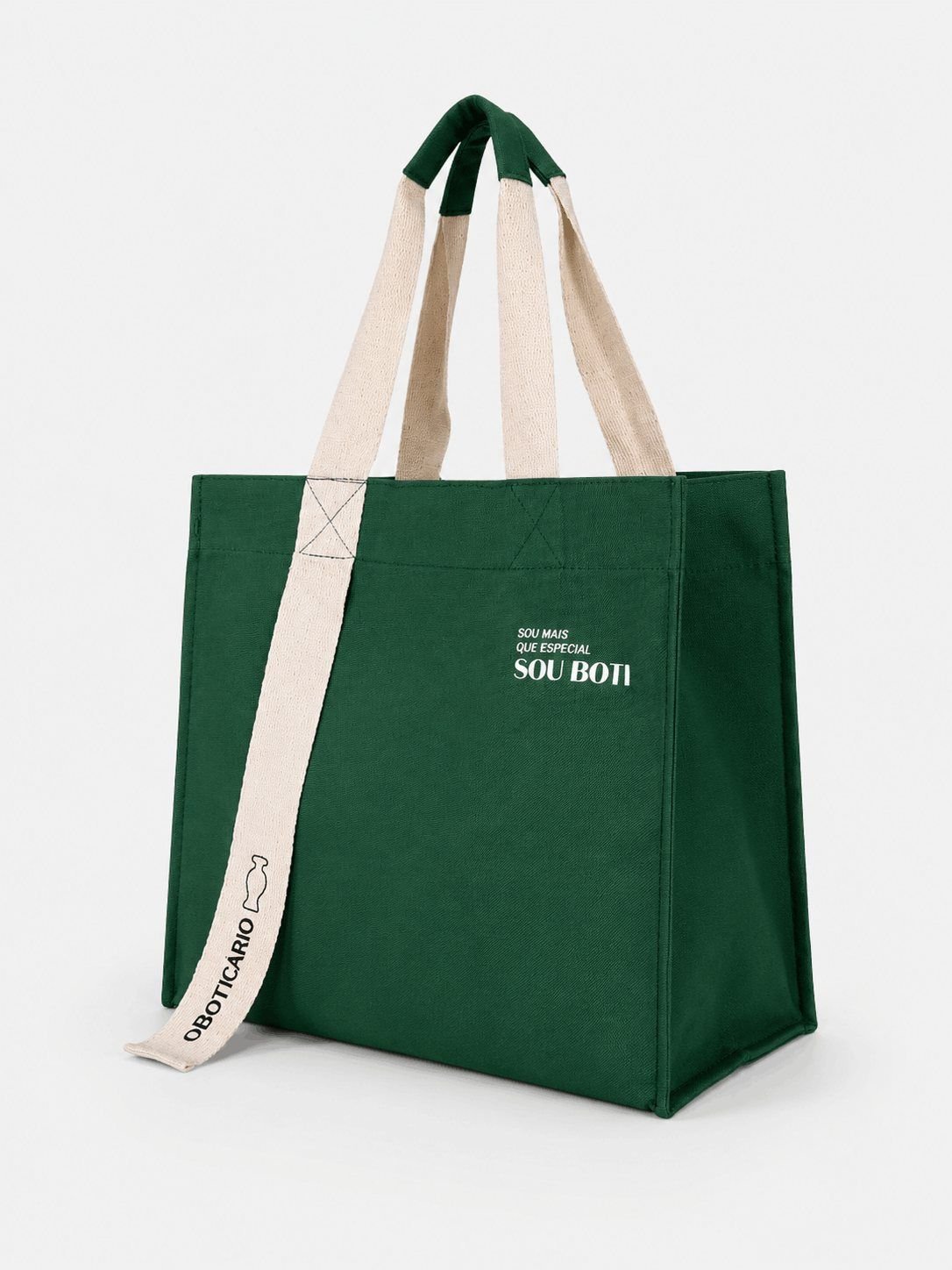 Bolsa estruturada em lona de algod&atilde;o personalizada