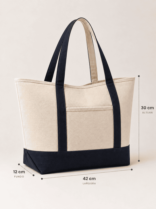 Bolsa em lona de algod&atilde;o