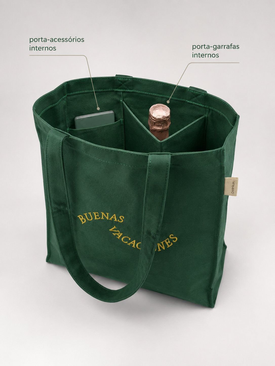 Bolsa lona de algod&atilde;o premium personalizada