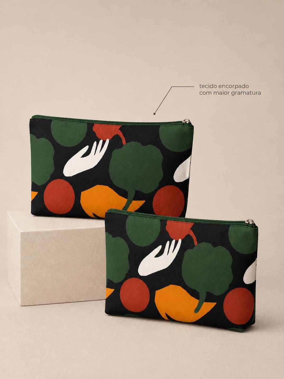 Necessaire full-print com fundo lombado &mdash; EcoGreen 1200